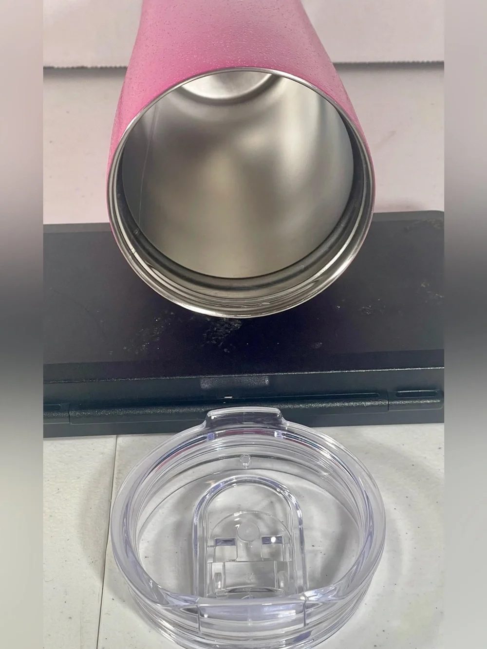 Dunkin Donuts 20oz Pink Glitter Stainless Steel Insulated Travel Tumbler 2022